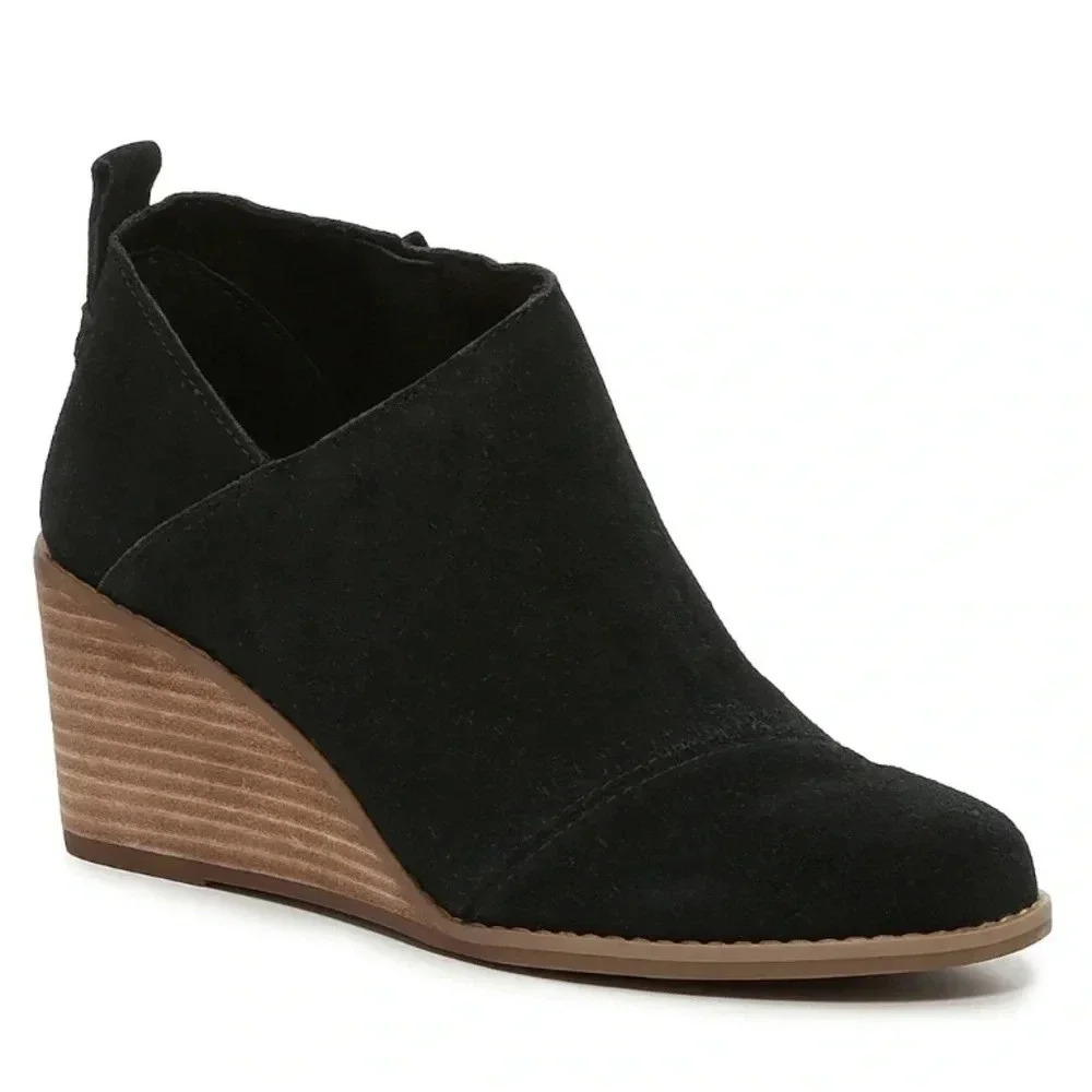 Tom’s Marta Wedge Bootie Black